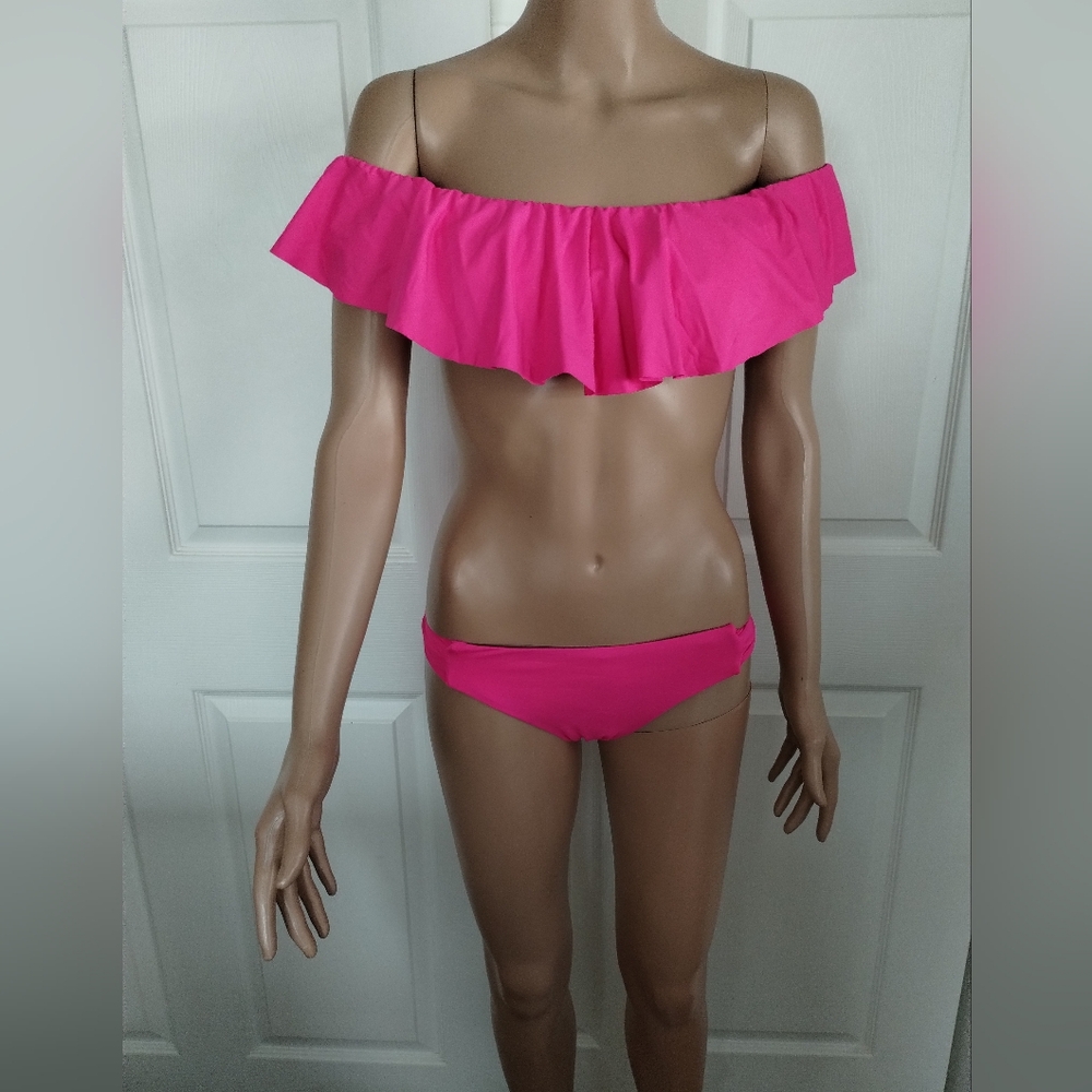 Trina Trunk Women's Off-Shoulder Pink Bikini Set